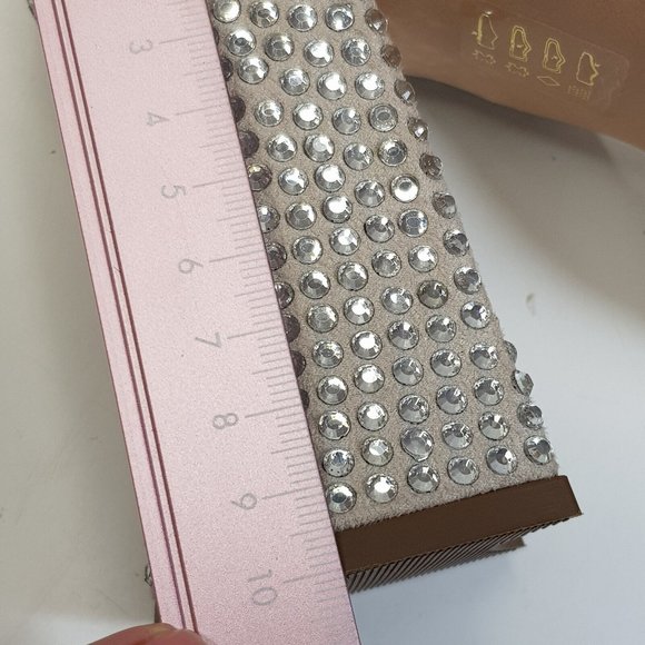 Vicenza Gem Platform Heels Shoes Sandal UK 4 EU 37 Rhinestone Bling Party *Flaw - Picture 12 of 16